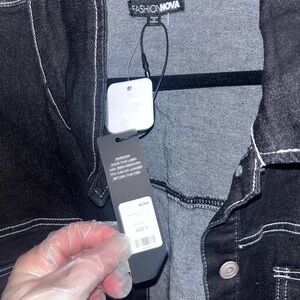 Fashion Nova Charcoal Oversized Denim Jacket